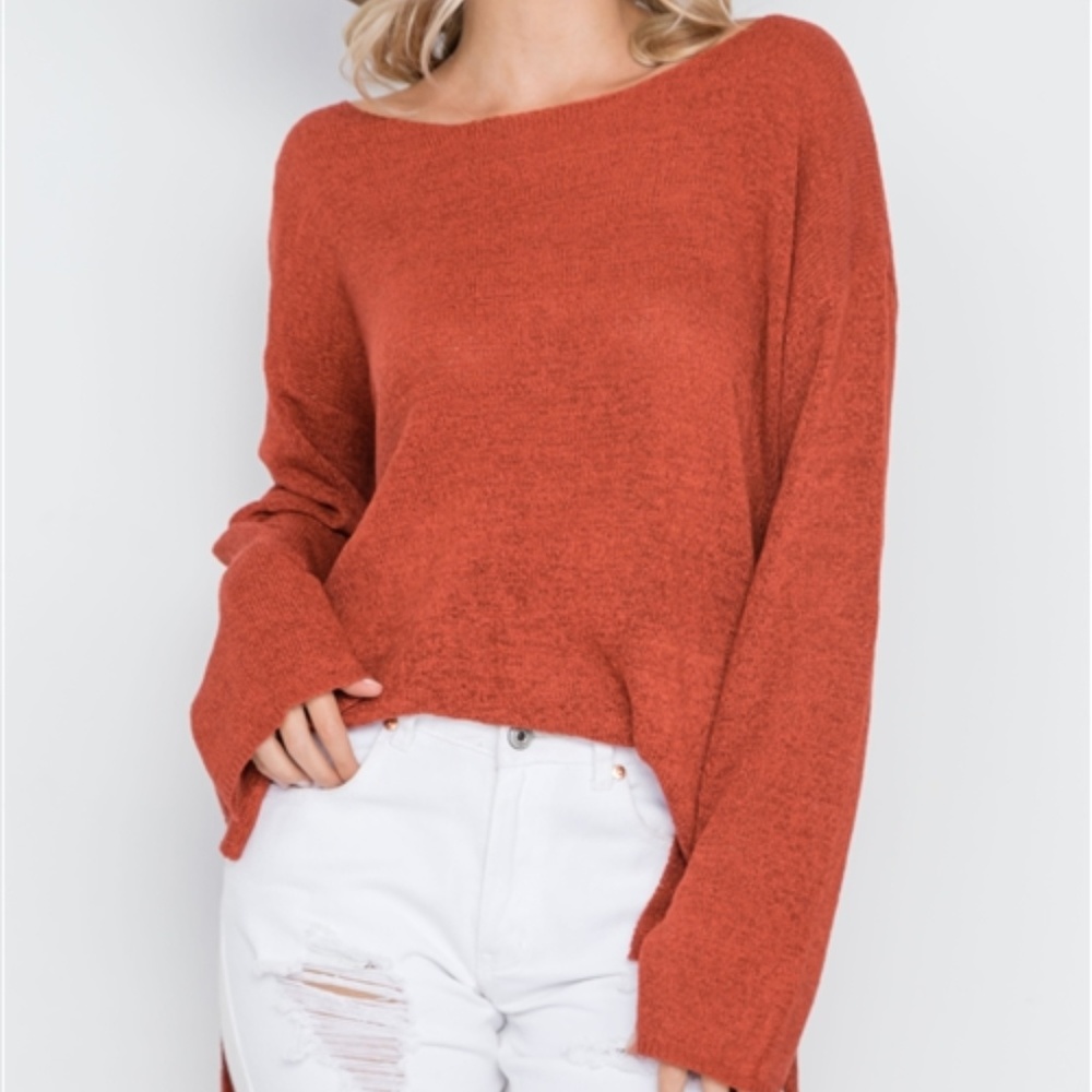 Hollywood Lightweight Knit Sweater (Rust)